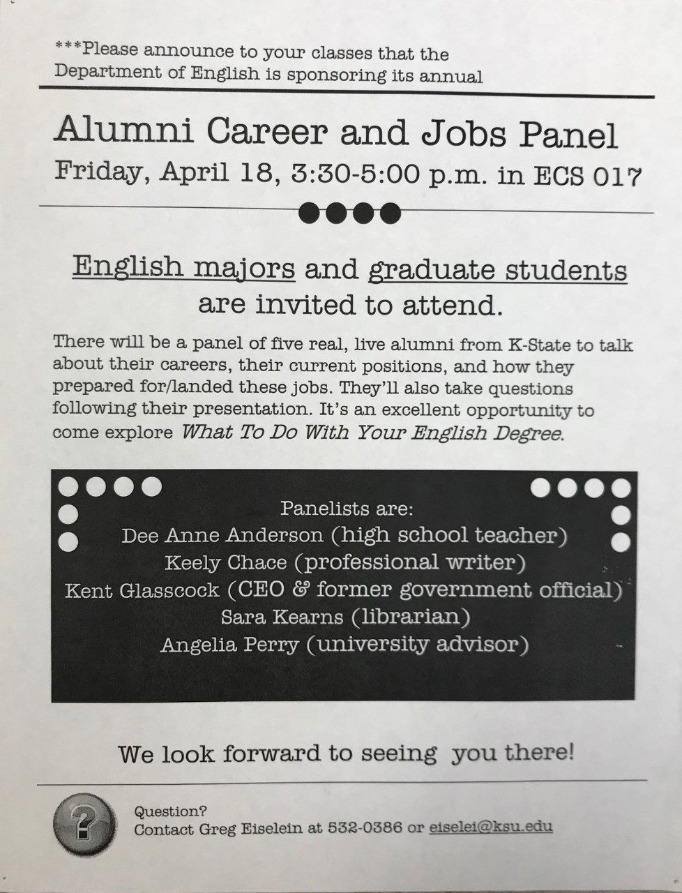 Found Object: 2008 Alumni Career and Jobs Panel – K-State English